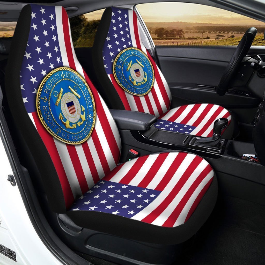 U.S Coast Guard Car Seat Covers Custom Us Flag Car Accessories