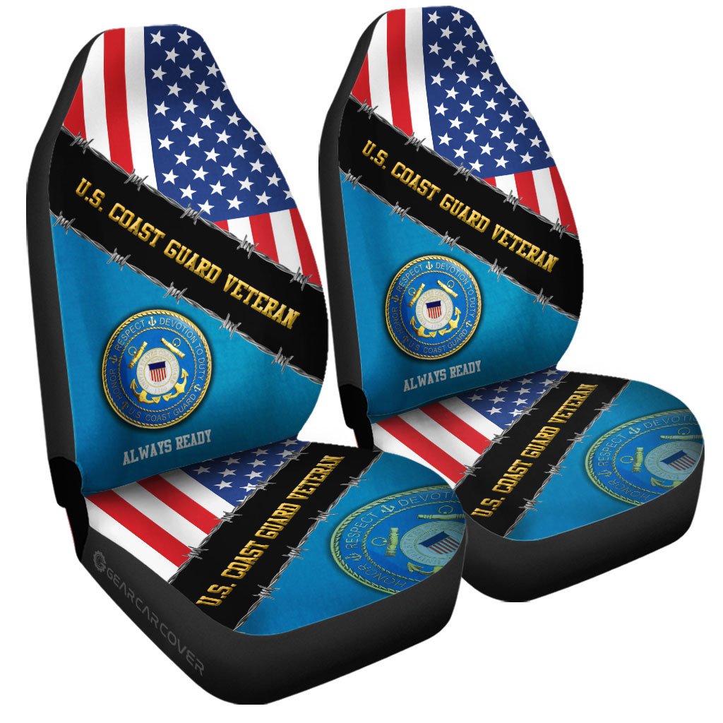 U.S. Coast Guard Veterans Car Seat Covers Custom United States Military Car Accessories