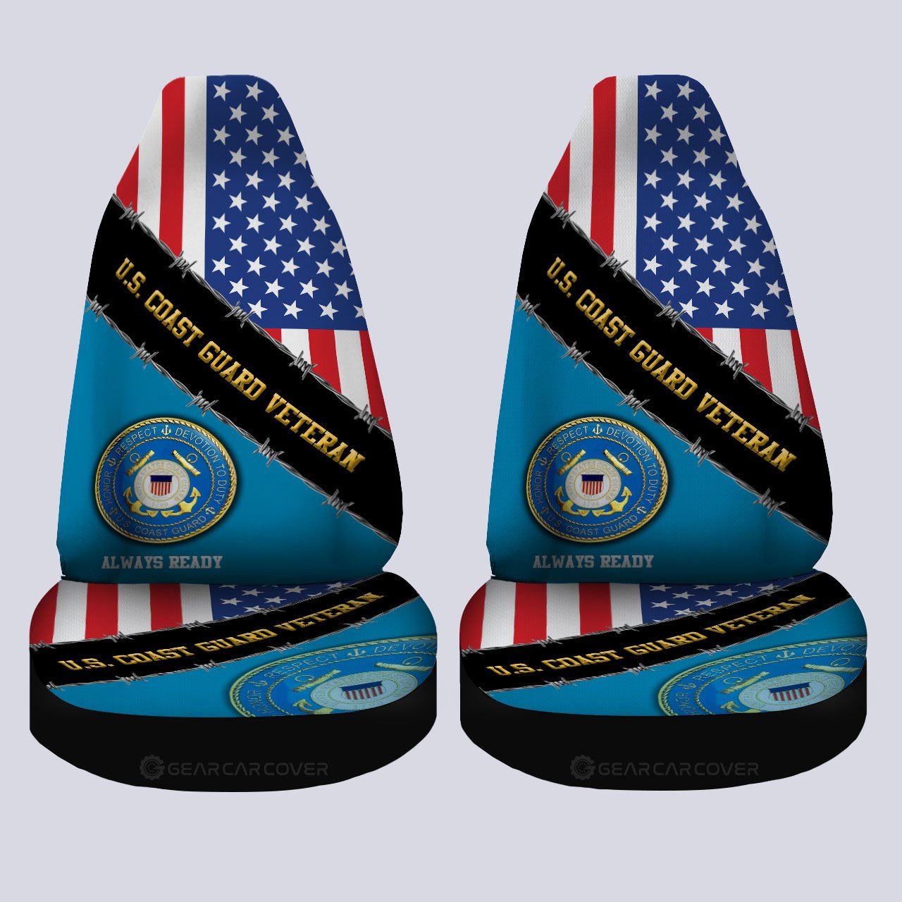 U.S. Coast Guard Veterans Car Seat Covers Custom United States Military Car Accessories