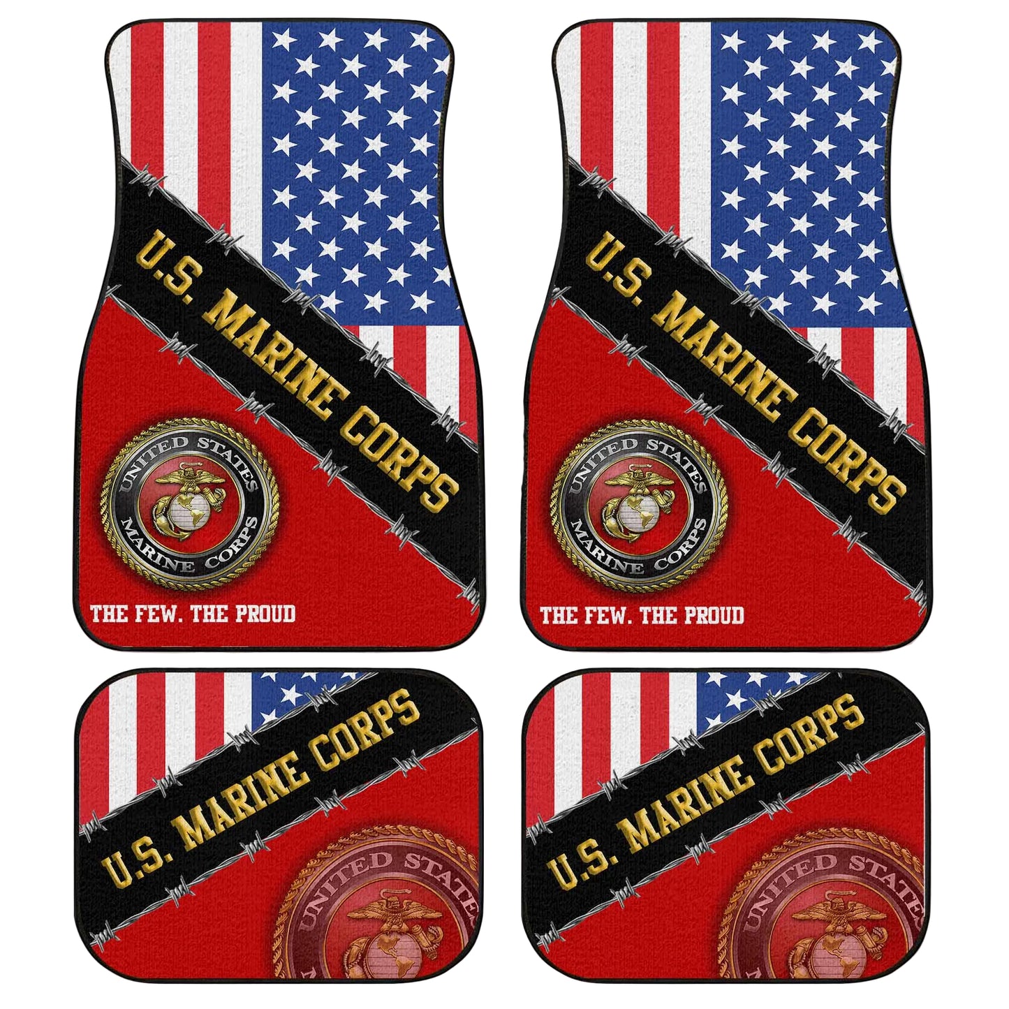 U.S. Marine Corps Veterans Car Floor Mats Custom United States Military Car Accessories