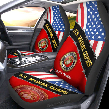 U.S. Marine Corps Veterans Car Seat Covers Custom United States Military Car Accessories