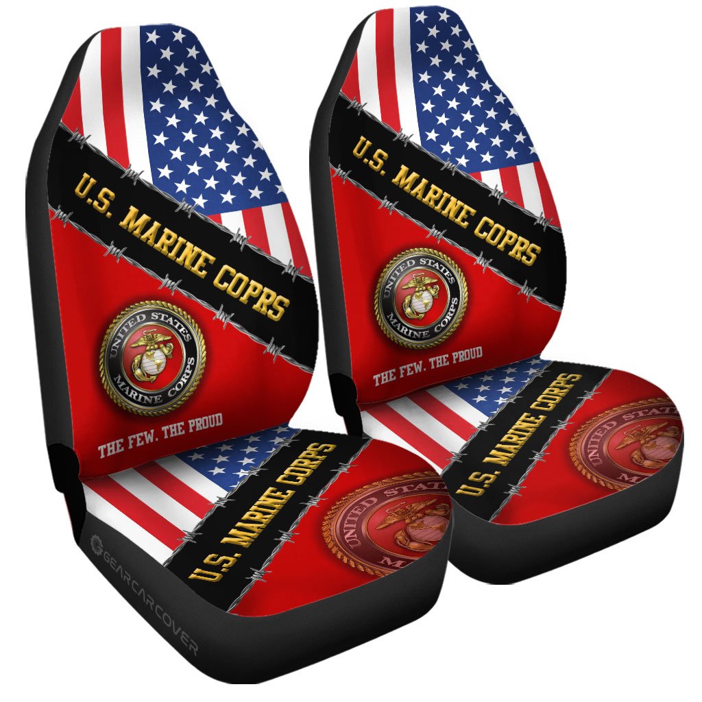 U.S. Marine Corps Veterans Car Seat Covers Custom United States Military Car Accessories