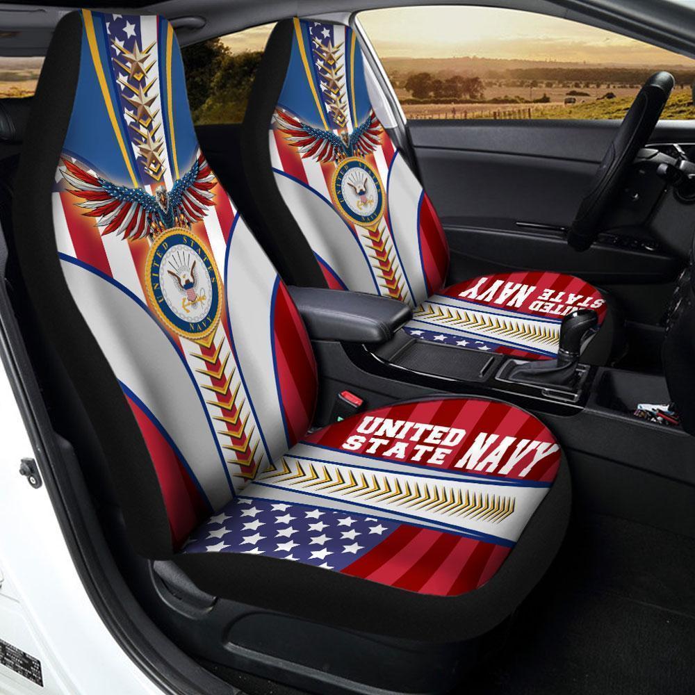 U.S Navy Car Seat Covers Custom USN Car Accessories For Veteran Patriotic