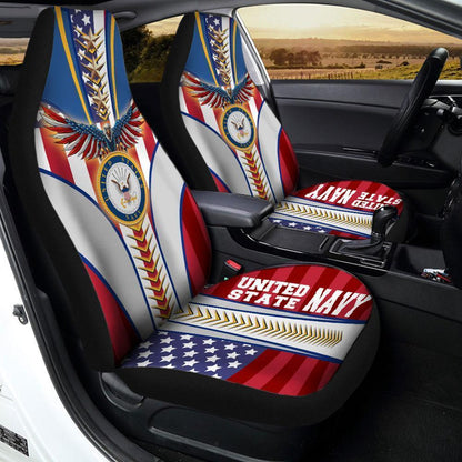 U.S Navy Car Seat Covers Custom USN Car Accessories For Veteran Patriotic
