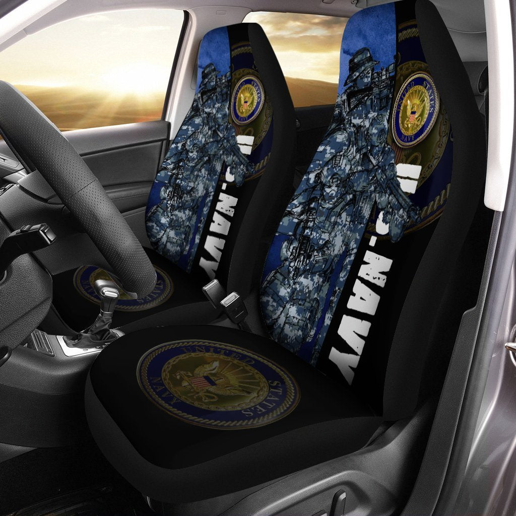 U.S Navy Car Seat Covers Custom USN Car Accessories Veteran Patriotic Gifts