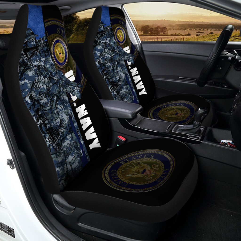 U.S Navy Car Seat Covers Custom USN Car Accessories Veteran Patriotic Gifts