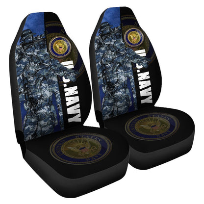 U.S Navy Car Seat Covers Custom USN Car Accessories Veteran Patriotic Gifts