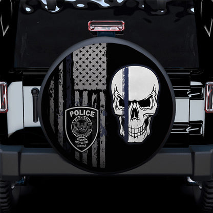 U.S Police Skull Jeep Car Spare Tire Cover