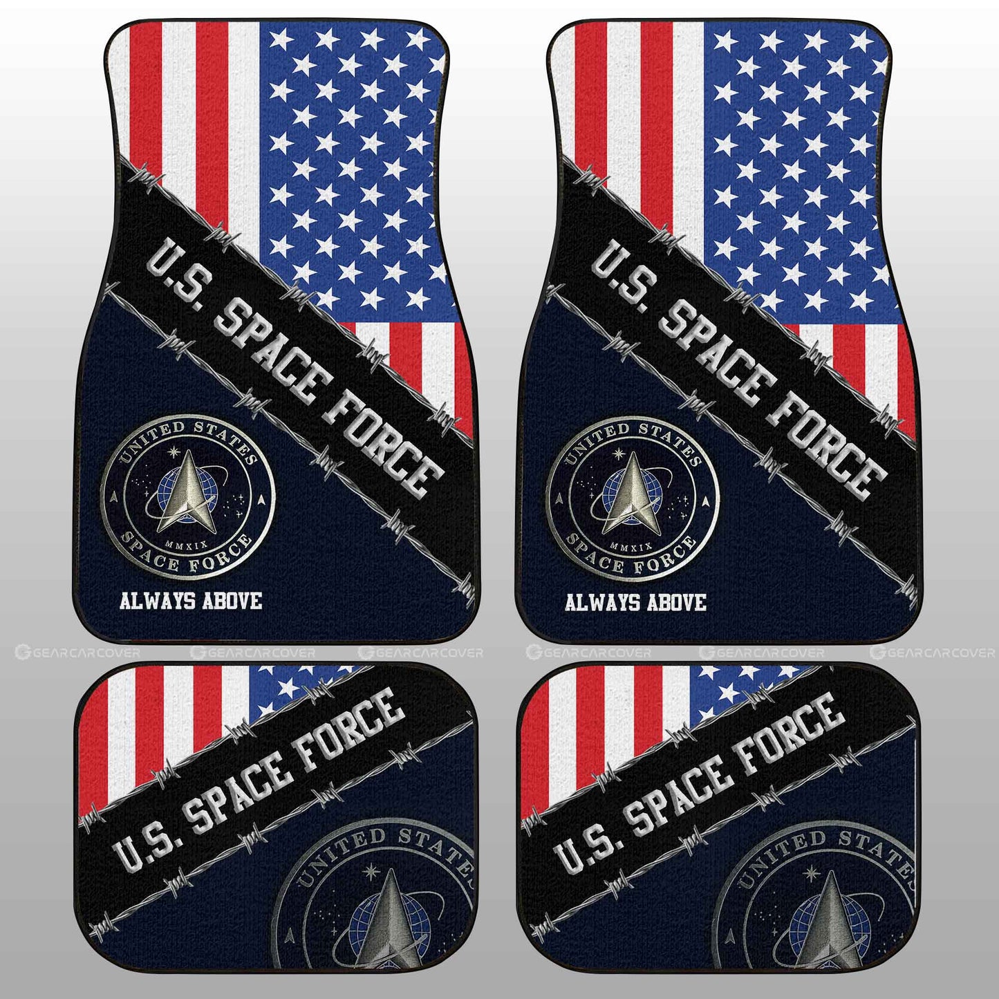 U.S. Space Force Car Floor Mats Custom United States Military Car Accessories