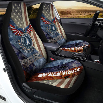 U.S Space Force Car Seat Covers Custom US Armed Forces Car Accessories