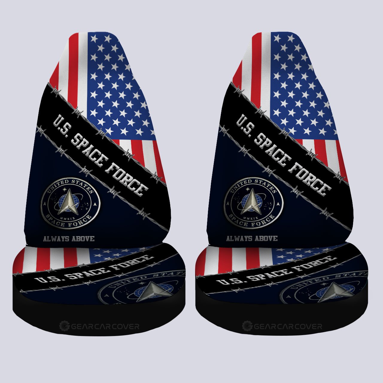 U.S. Space Force Car Seat Covers Custom United States Military Car Accessories