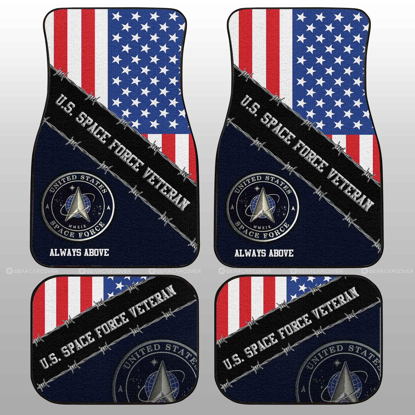 U.S. Space Force Veterans Car Floor Mats Custom United States Military Car Accessories