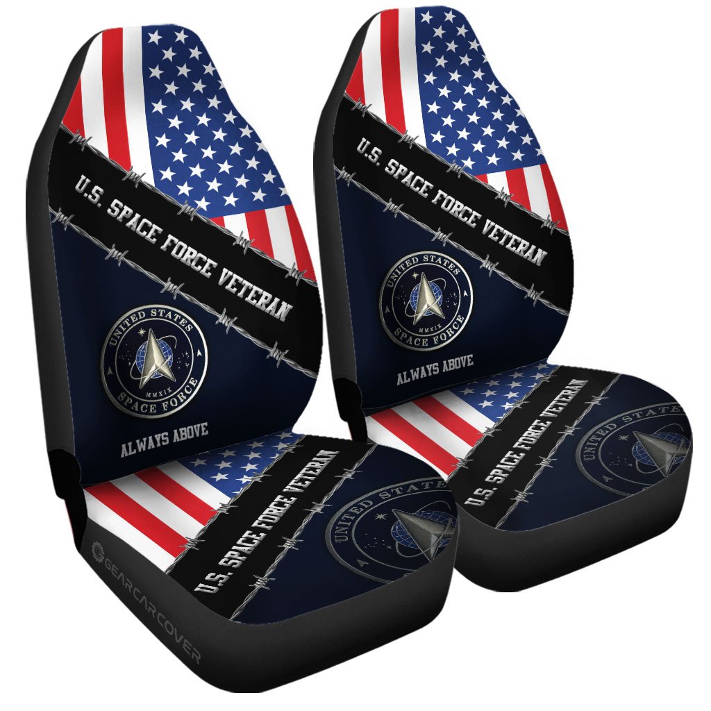 U.S. Space Force Veterans Car Seat Covers Custom United States Military Car Accessories