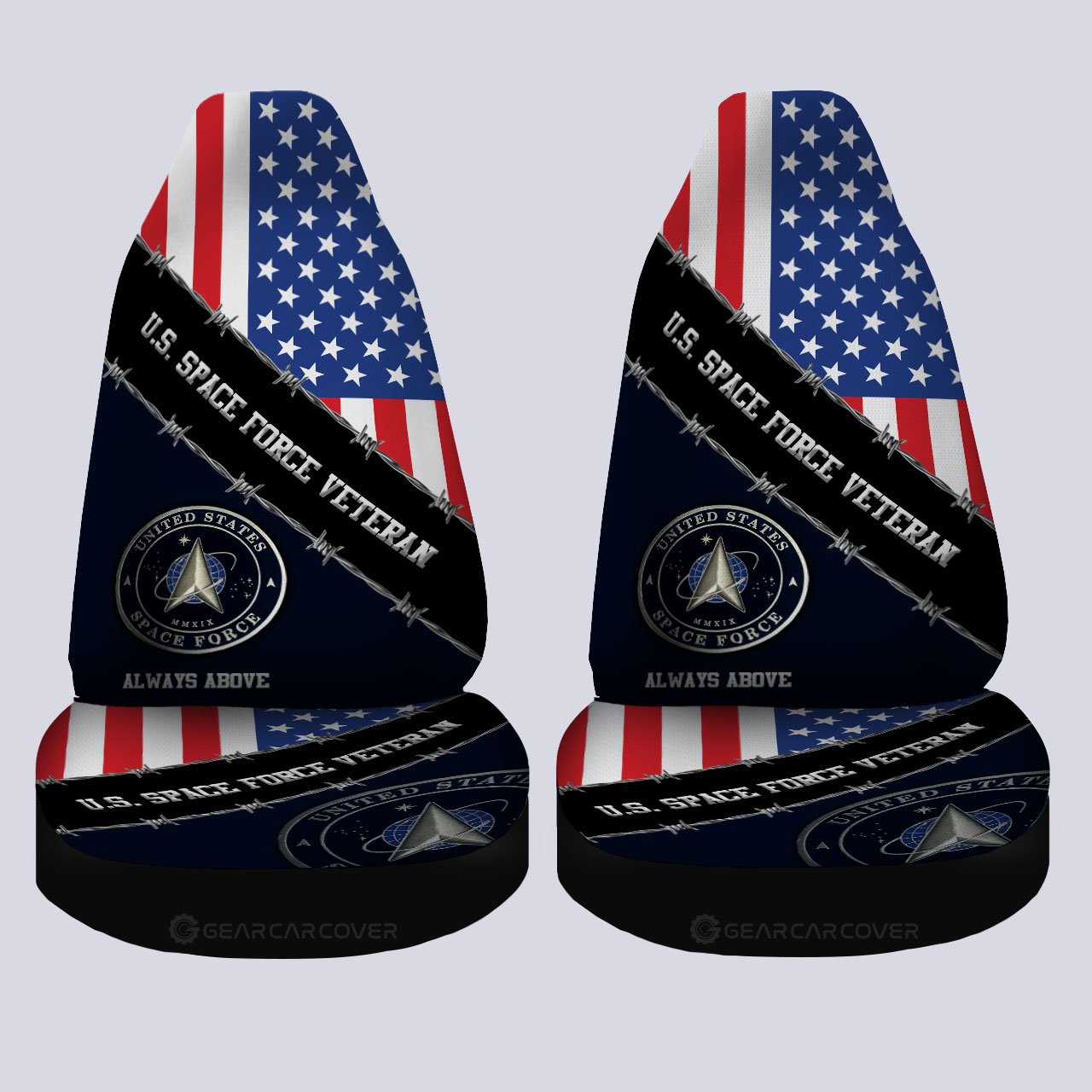 U.S. Space Force Veterans Car Seat Covers Custom United States Military Car Accessories
