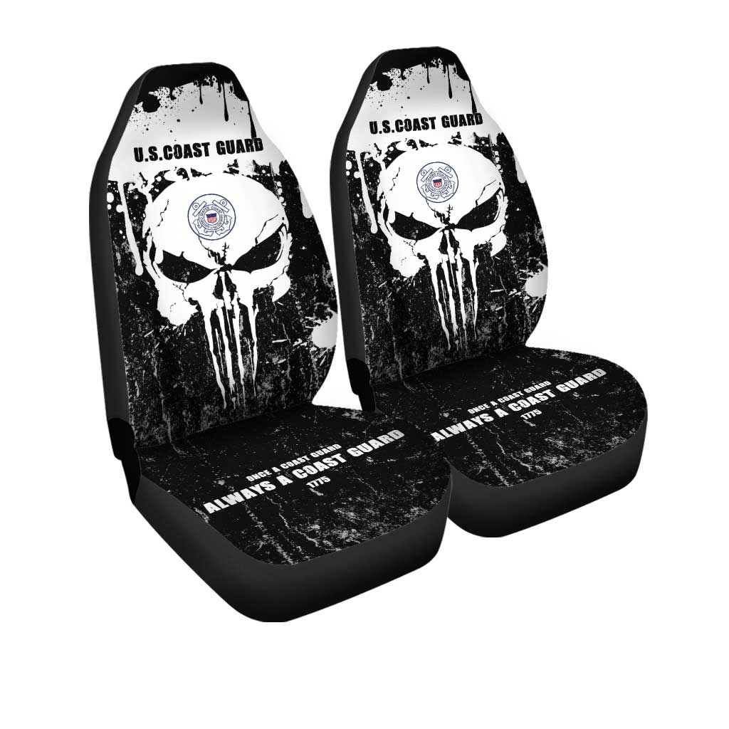 US Coast Guard Skull Car Seat Covers Custom USCG Car Accessories