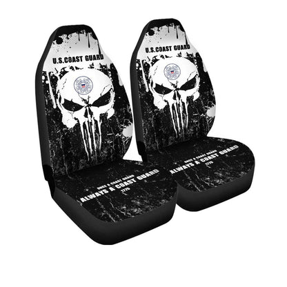 US Coast Guard Skull Car Seat Covers Custom USCG Car Accessories