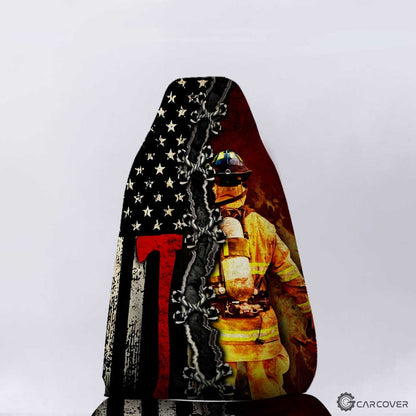 US Fireman Car Seat Covers Custom Name Firefighter Car Accessories