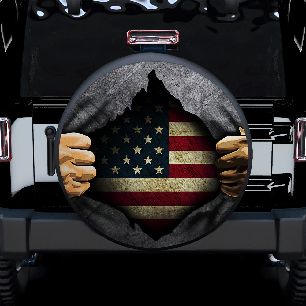 US Flag 3D Inside Shirt Car Spare Tire Cover