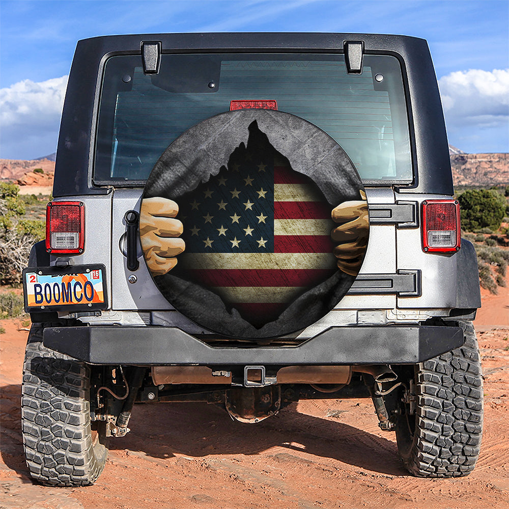 US Flag 3D Inside Shirt Car Spare Tire Cover