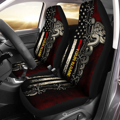 US Flag Nurse Car Seat Covers Custom Name Nurse Car Accessories