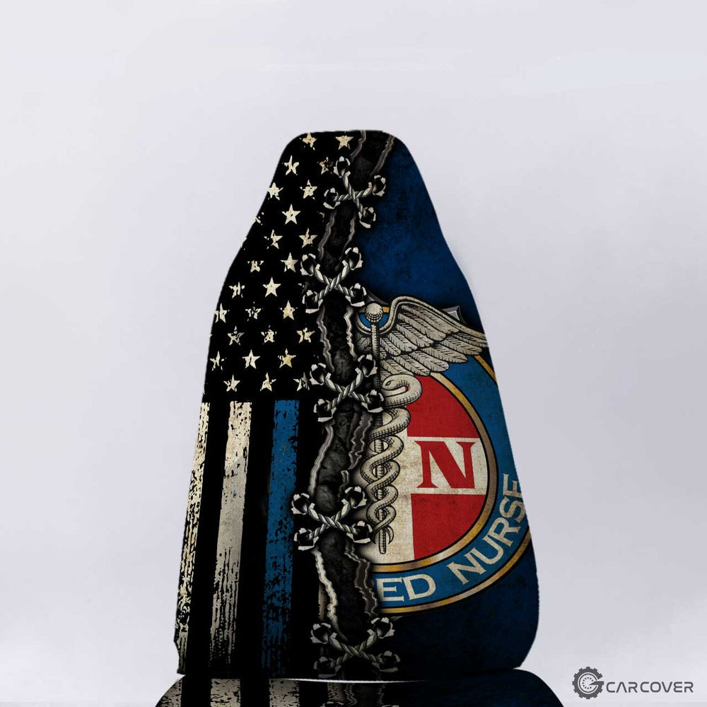 US Flag RN Nurse Car Seat Covers Custom Name Registered Nurse Car Accessories