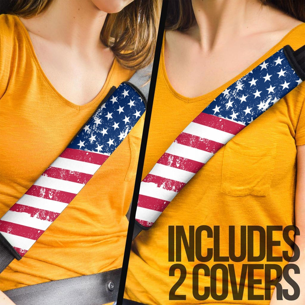 US Flag Seat Belt Covers Custom American Flag Car Interior Accessories