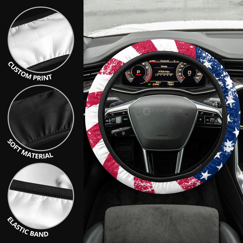 US Flag Steering Wheel Covers Custom American Flag Car Accessories