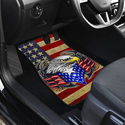 US Independence Day Eagle Service With Pride US Flag Custom Car Floor Mats Car Accessories