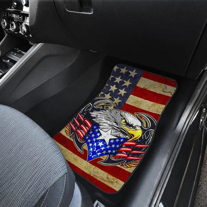 US Independence Day Eagle Service With Pride US Flag Custom Car Floor Mats Car Accessories