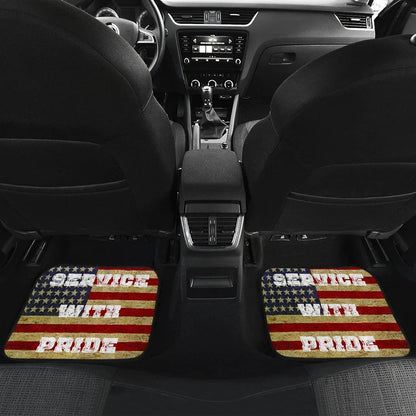 US Independence Day Eagle Service With Pride US Flag Custom Car Floor Mats Car Accessories
