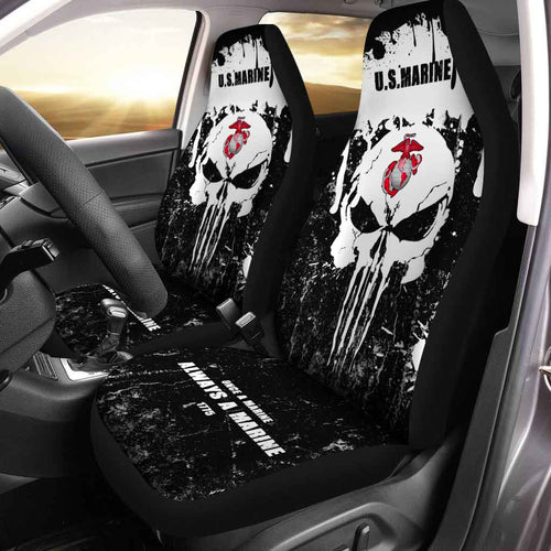 US Marine Corps Car Seat Covers Custom Punisher Skull Car Interior Accessories