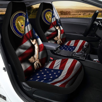 US Navy Car Seat Covers Custom American Flag Car Accessories Navy Gifts