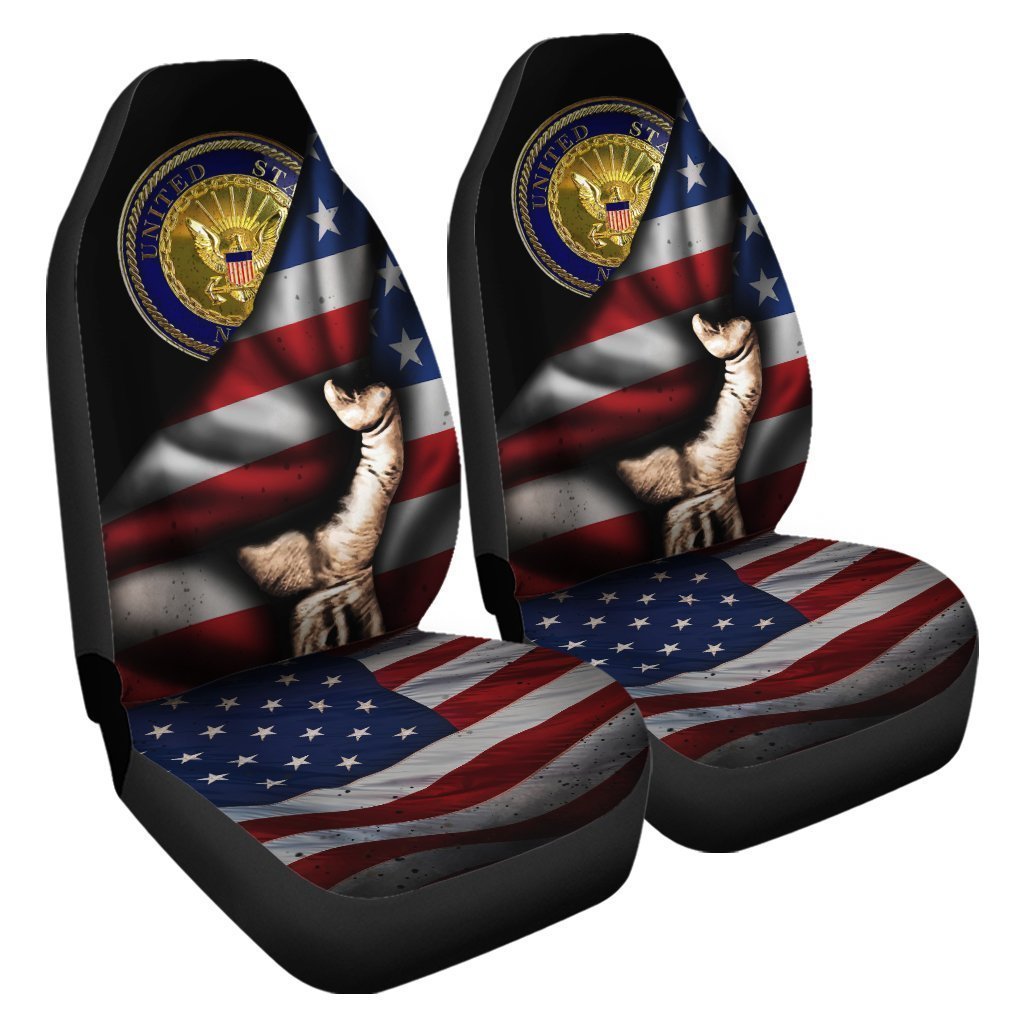US Navy Car Seat Covers Custom American Flag Car Accessories Navy Gifts