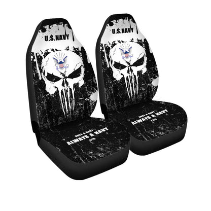 US Navy Skull Car Seat Covers Custom USN Army Car Accessories