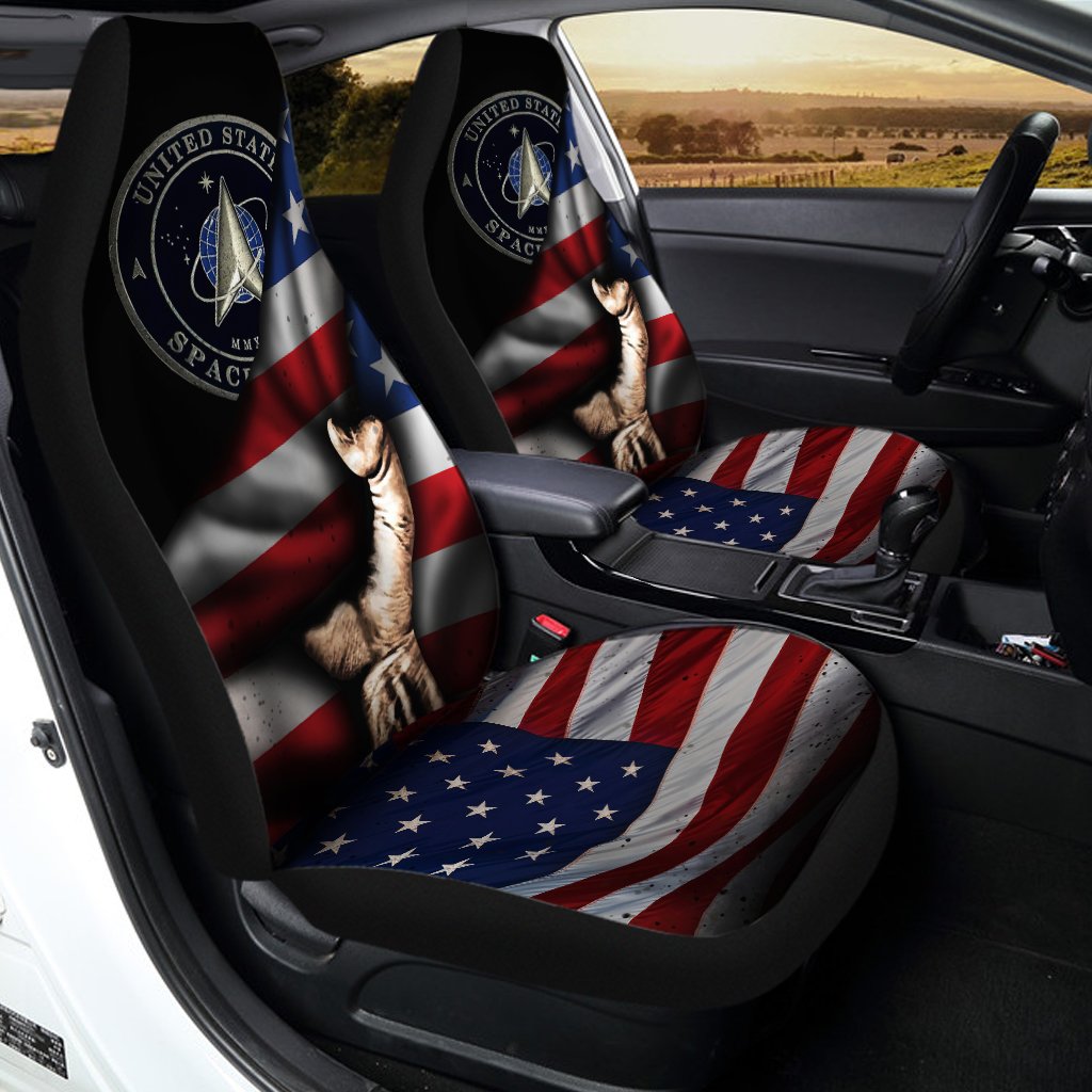 US Space Force Car Seat Covers Custom American Flag Car Accessories Meaningful Fourth Of July Gift