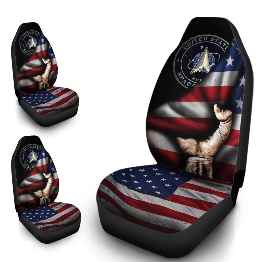 US Space Force Car Seat Covers Custom American Flag Car Accessories Meaningful Fourth Of July Gift