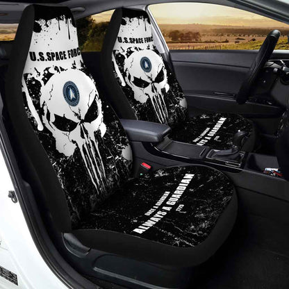 US Space Force Skull Car Seat Covers Custom USSP Car Accessories