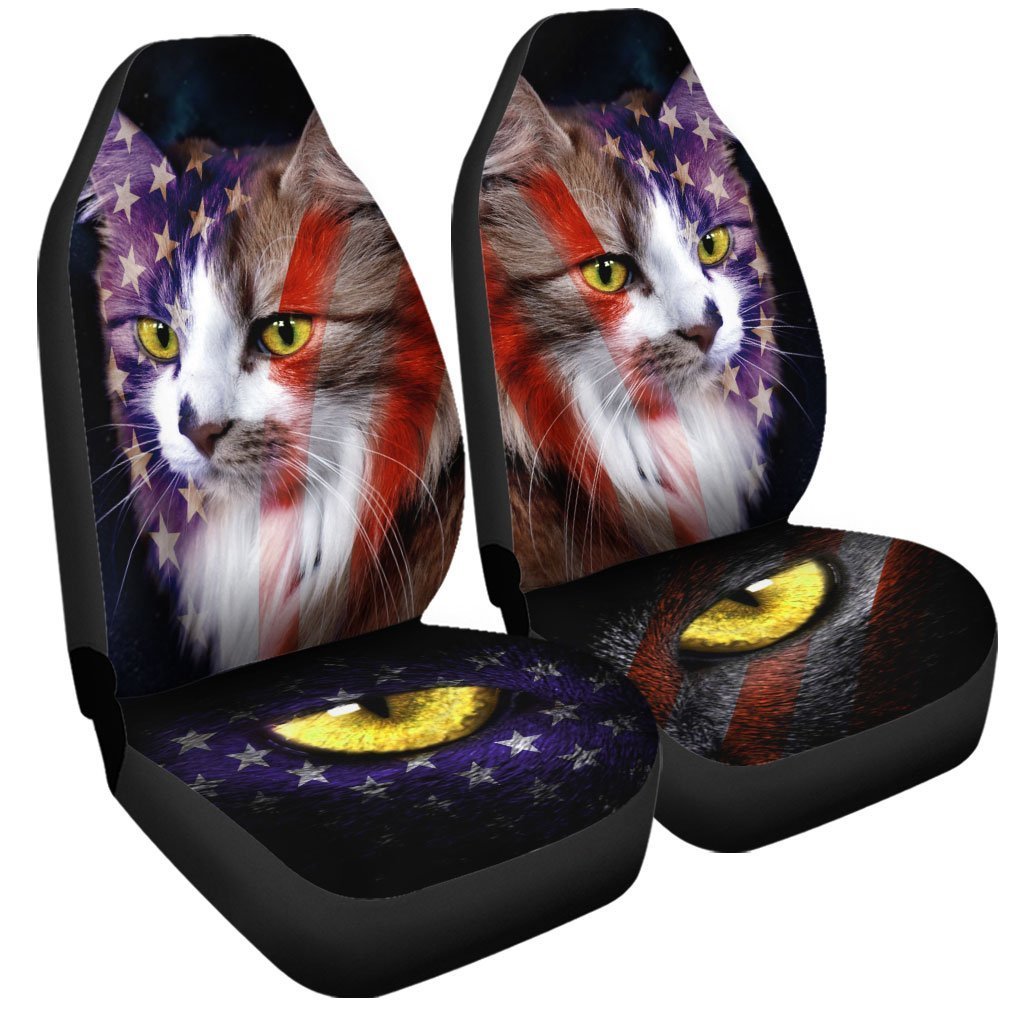 USA Flag Cat Car Seat Covers Custom American Flag Car Accessories