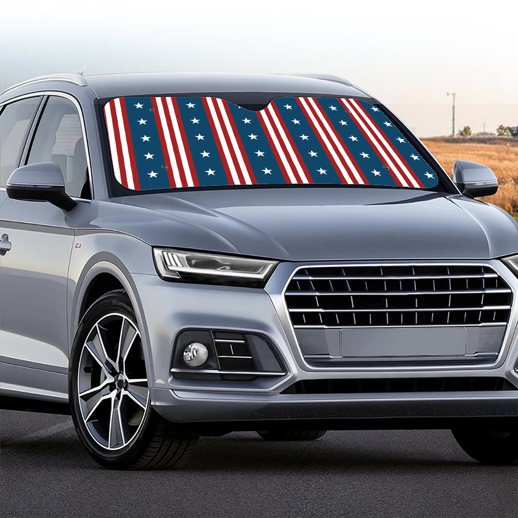 USA Independence Day Pattern Print Car Windshield Sun Shade