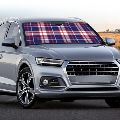 USA Patriotic Plaid Print Car Windshield Sun Shade