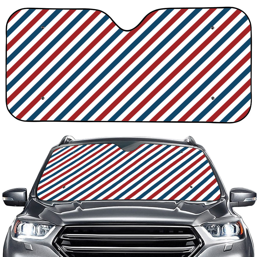 USA Patriotic Striped Pattern Print Car Windshield Sun Shade