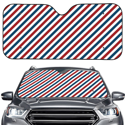 USA Patriotic Striped Pattern Print Car Windshield Sun Shade