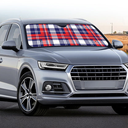 USA Plaid Pattern Print Car Windshield Sun Shade