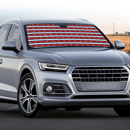 USA Striped Pattern Print Car Windshield Sun Shade