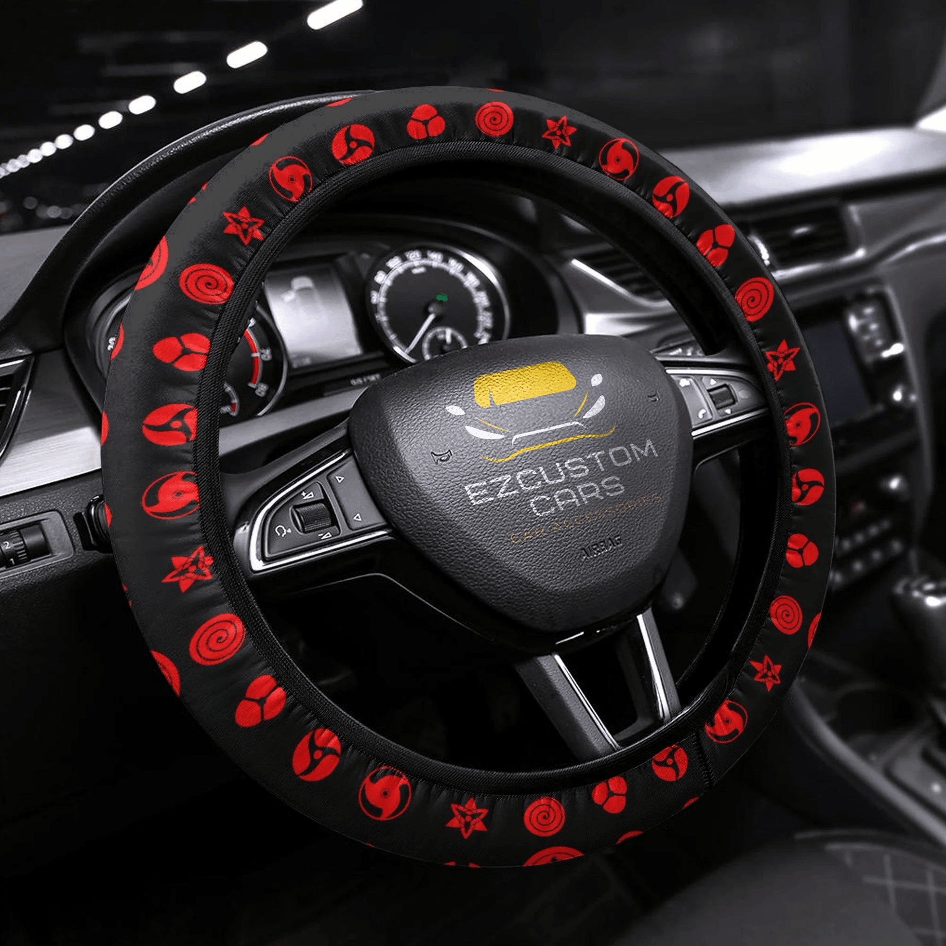 Uchiha Eyes Naruto Anime Steering Wheel Cover Custom Naruto Anime Car Accessories