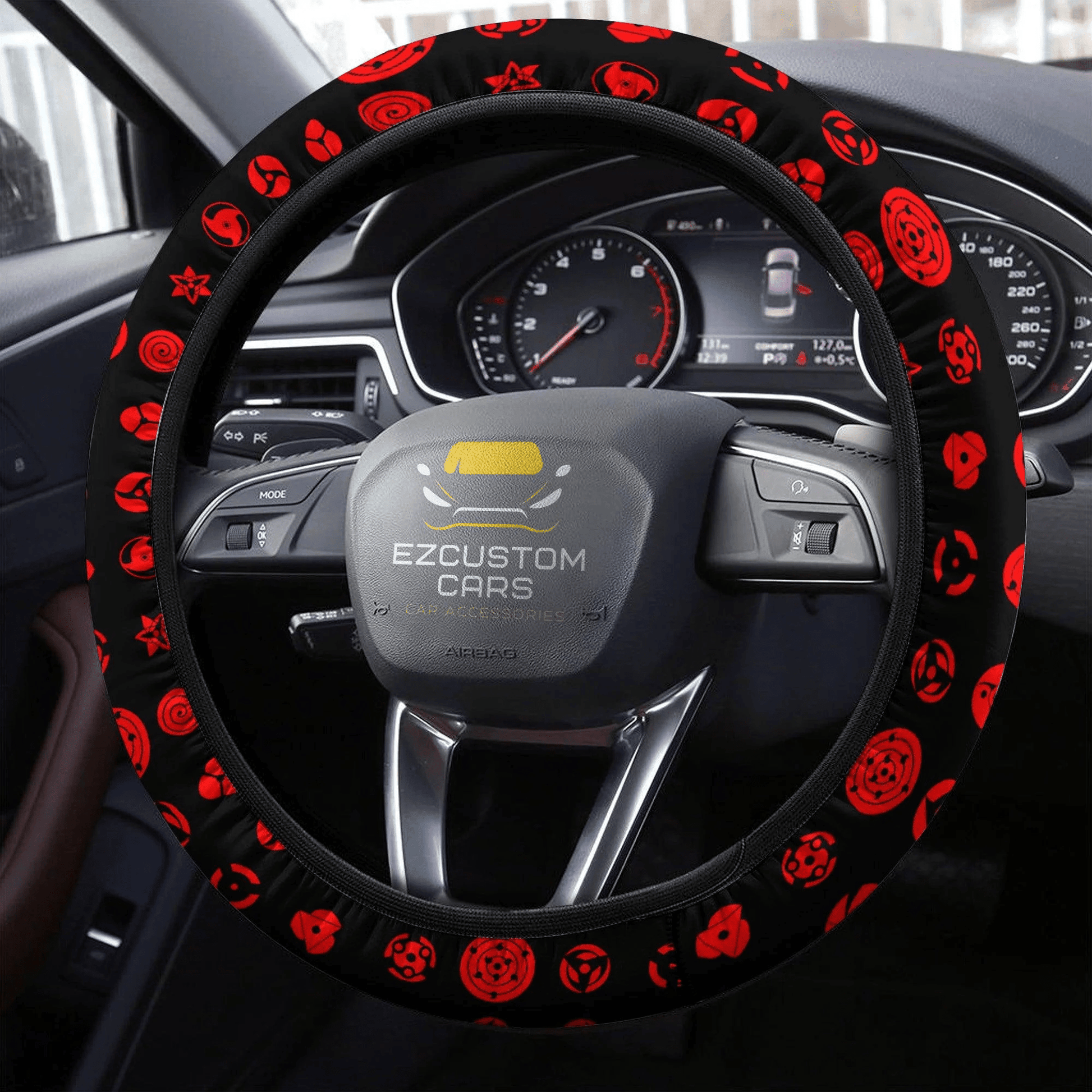 Uchiha Eyes Naruto Anime Steering Wheel Cover Custom Naruto Anime Car Accessories