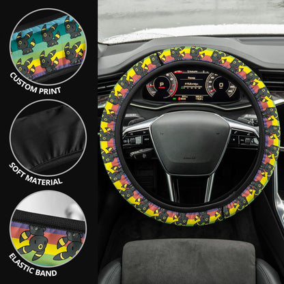 Umbreon Eevee Anime Custom Car Steering Wheel Cover