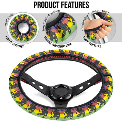 Umbreon Eevee Anime Custom Car Steering Wheel Cover