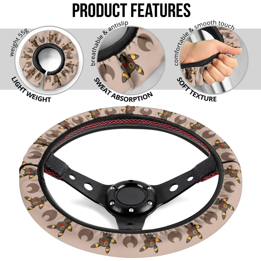 Umbreon Eevee Evolution Car Steering Wheel Cover