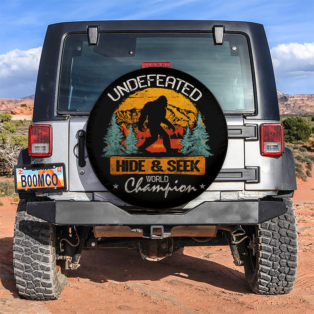 Undefeated Hide And Seek Champion Bigfoot Car Spare Tire Cover